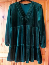 Zara Women's Dress, Green, Size Large, Soft velvety chenille-type fabric