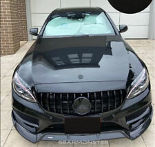FOR MERCEDES BENZ C-CLASS W205 2015-18 FRONT GRILLE BLACK PANAMERICANA GT STYLE