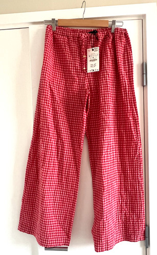 Zara red white wide - &,