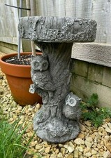 Barn Owl Bird Bath Stone