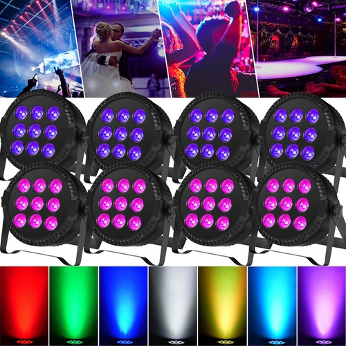 8pcs 9led rgbw par - 9led, can