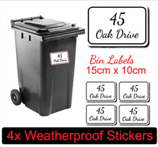 x4 Wheelie Bin Stickers Numbers Personalised Custom House Street Bin Number A6 B