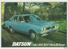 Datsun Nissan Violet 1977-78 UK Market Sales Brochure 140J 160J SSS