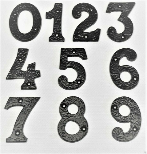 House door numbers black cast - door,