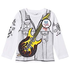 NWT Stella McCartney Kids Unisex Guitar Long-sleeve Cotton Top w/Rockstar Badge