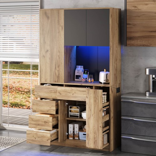 Kitchen cupboard with led - with,