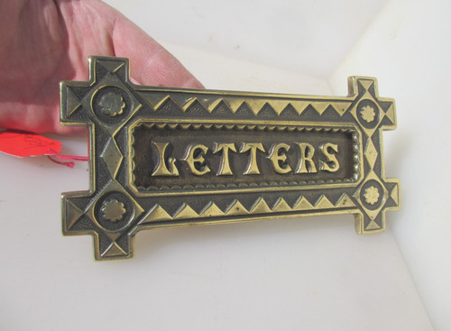 Victorian brass letterbox - victorian,