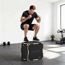 3 in 1 Non-Slip Plyo Box, Wooden Plyometric Jump Box, 41 x 51 x 48 cm
