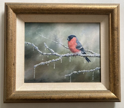 Vintage oil painting bird - vintage,