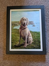 Framed Oil Painting of Dog