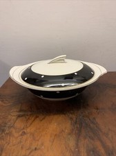 Crownford Burslem Vintage Art Deco Pattern Lidded Serving Dish - Good Condition