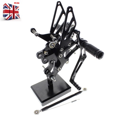 Black adjustable rearsets - black,