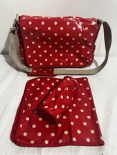 Cath Kidston Baby Changing Bag Red Spotty Mat Bottle Bag Coated Canvas 