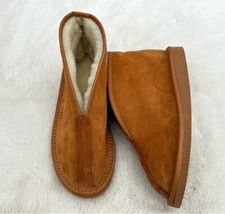 Men’s Suede Slippers Boots With Sheepskin Wool Lining