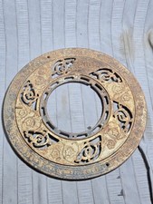 ANTIQUE CAST IRON ORNATE STOVE PIPE COLLAR CHIMNEY FLUE COVER