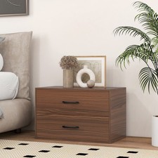 Multi-Purpose 2-Drawer Dresser  Modern Storage Cabinet-Walnut