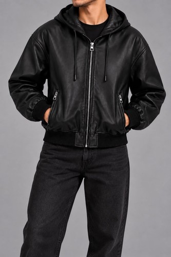 Men black genuine sheep - black,
