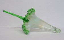 ANTIQUE VASELINE FLUTED GLASS