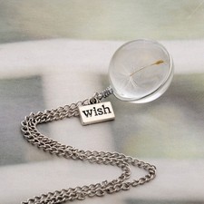 Dandelion Wish Necklace Glass