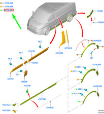 FORD TRANSIT CUSTOM MK1 Rear Left Wheel Arch Deflector 2458976 NEW GENUINE