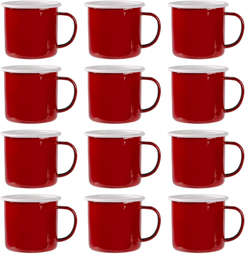 Pack 375ml red - enamel, mugs