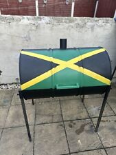 Professional Oil Drum BBQ New Style Jerk Pan with removable legs Jamaican Flag