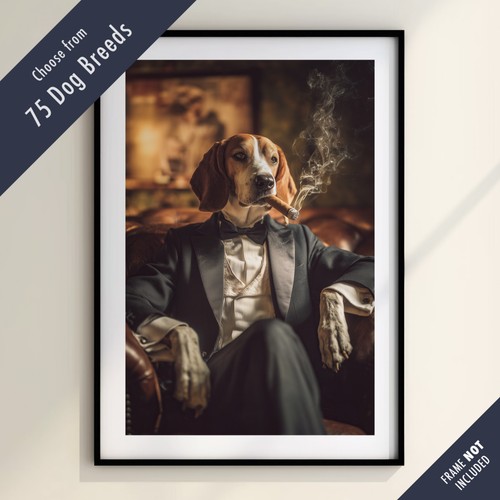 Funny dog smoking cigar - funny,