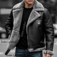 Men’s B3 Raf Sheep Skin Leather Jacket Aviator Flying Bomber Pilot Coat Amazing 
