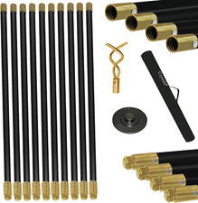 12 Pcs Drain RODS Set Professional Heavy Duty Unblock Plunger Double Worm Screw