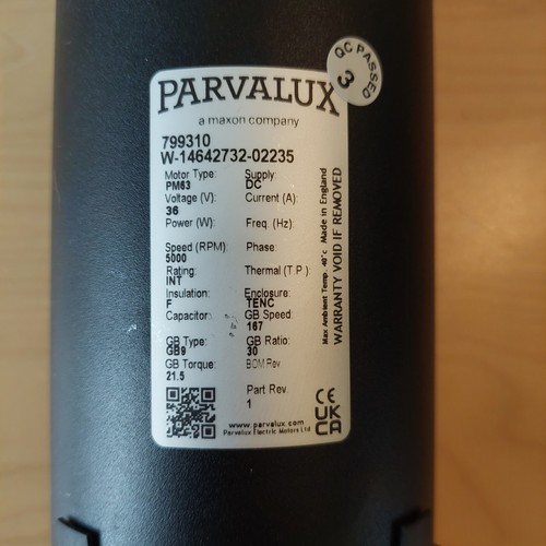 Parvalux 36v motor gearbox - 36v, &
