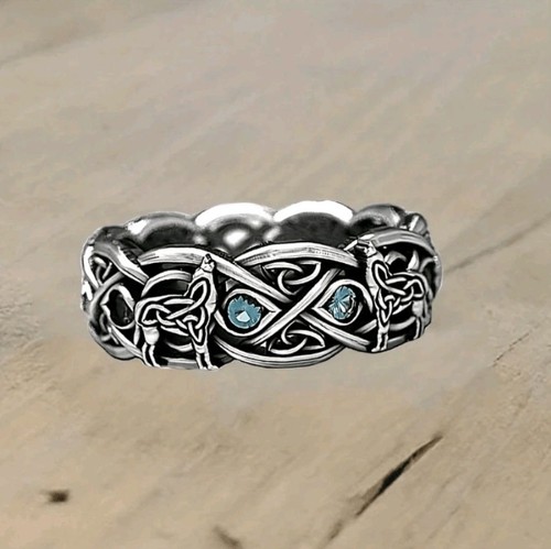 Silver plated zinc wolf - silver-plated, ring