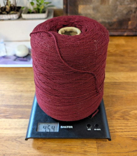 Burgundy cone yarn - burgundy, on