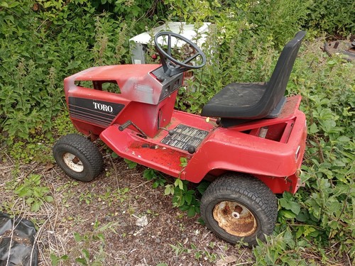 Toro ride lawn mower - on,