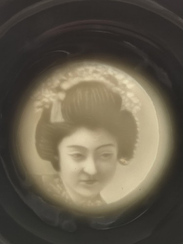Kutani lithophane geisha cup - kutani,