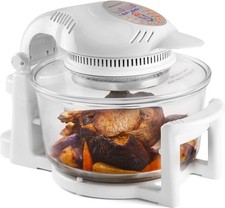 Digital Halogen Oven Cooker Hinged Lid White Accessories Spare Bulb Andrew James