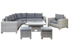 Lounge Set TEGLIO PE Rattan Grey Symmetrical 9 Seater