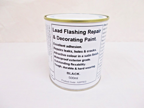 500ml black lead flashing - black.,
