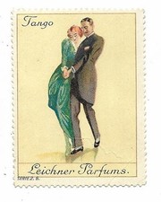 Y1159/advertising stamp Leichner Parfums Berlin, tango dancing approx. 1912