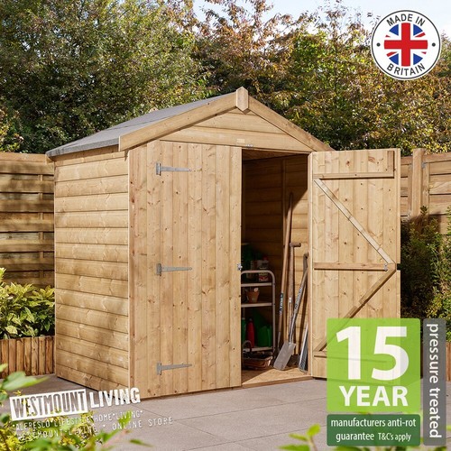 4x6 wooden apex garden shed - wooden,