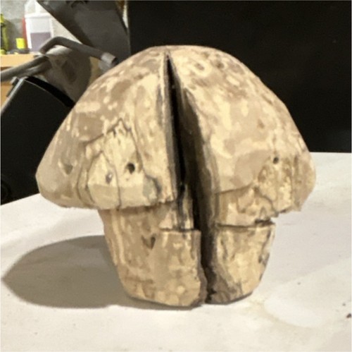 Small rustic wooden mushroom - small,