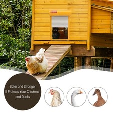 Yellow Auto Chicken Coop Door Opener Battery Powered Timer Light Sensor Remo HOT
