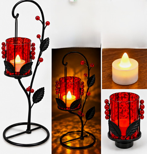 Black red metal glass - metal, tea