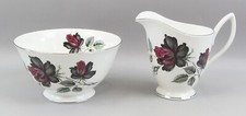 Royal Albert Masquerade (Silver Rim) Bone China Milk Jug & Sugar Bowl
