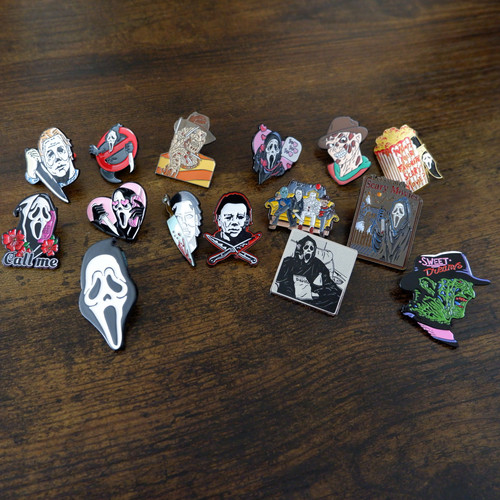 Horror enamel pins 80s 90s - enamel,
