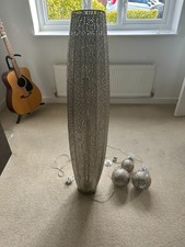 Next Nickel Large Oriana 3 Light Floor Lamp and matching table lights x3