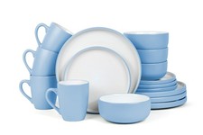 16pc Pastel 2tone Blue Dinner Set