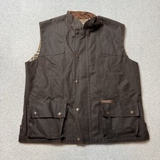 Driza-Bone Riding Vest Mens 4 Brown Waxed Flannel Lined Motorcycle Australia