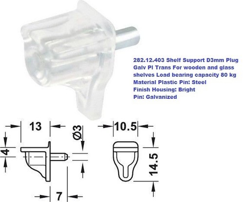 Shelf supports metal pins - metal, pegs