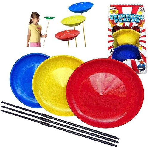Spinning circus plates with - circus,