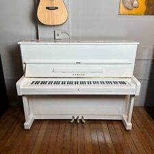 Yamaha U1 Upright Piano White Gloss | RECONDITIONED | SHERWOOD PHOENIX PIANOS